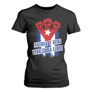 Patria y Vida Cuba Libre T Shirt For Women Cuba Flag Fist Freedom Movement TS11 Black Print Your Wear