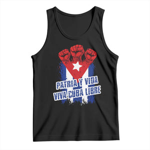 Patria y Vida Cuba Libre Tank Top Cuba Flag Fist Freedom Movement TS11 Black Print Your Wear