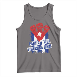 Patria y Vida Cuba Libre Tank Top Cuba Flag Fist Freedom Movement TS11 Deep Heather Print Your Wear
