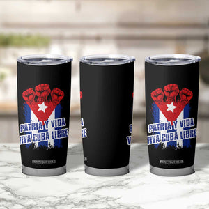 Patria y Vida Cuba Libre Tumbler Cup Cuba Flag Fist Freedom Movement TS11 Print Your Wear
