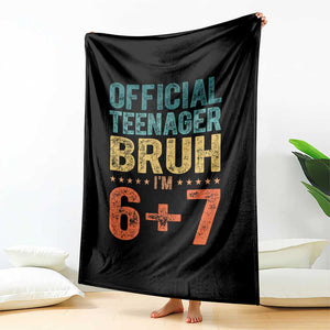 13th Birthday 67 Meme Throw Blanket Official Teenager Bruh I Am Six Seven Retro 13 Years Old TS11 Print Your Wear