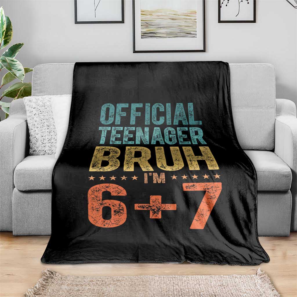 13th Birthday 67 Meme Throw Blanket Official Teenager Bruh I Am Six Seven Retro 13 Years Old TS11 Print Your Wear