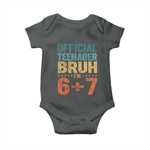 13th Birthday 67 Meme Baby Onesie Official Teenager Bruh I Am Six Seven Retro 13 Years Old TS11 Dark Heather Print Your Wear