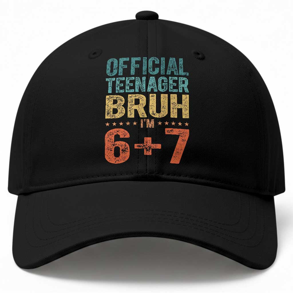 13th Birthday 67 Meme Baseball Cap Official Teenager Bruh I Am Six Seven Retro 13 Years Old TS11 Print Your Wear