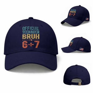 13th Birthday 67 Meme Baseball Cap Official Teenager Bruh I Am Six Seven Retro 13 Years Old TS11 Baseball Cap Universal Fit Dark Blue Print Your Wear
