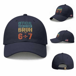 13th Birthday 67 Meme Baseball Cap Official Teenager Bruh I Am Six Seven Retro 13 Years Old TS11 Baseball Cap Universal Fit Navy Print Your Wear