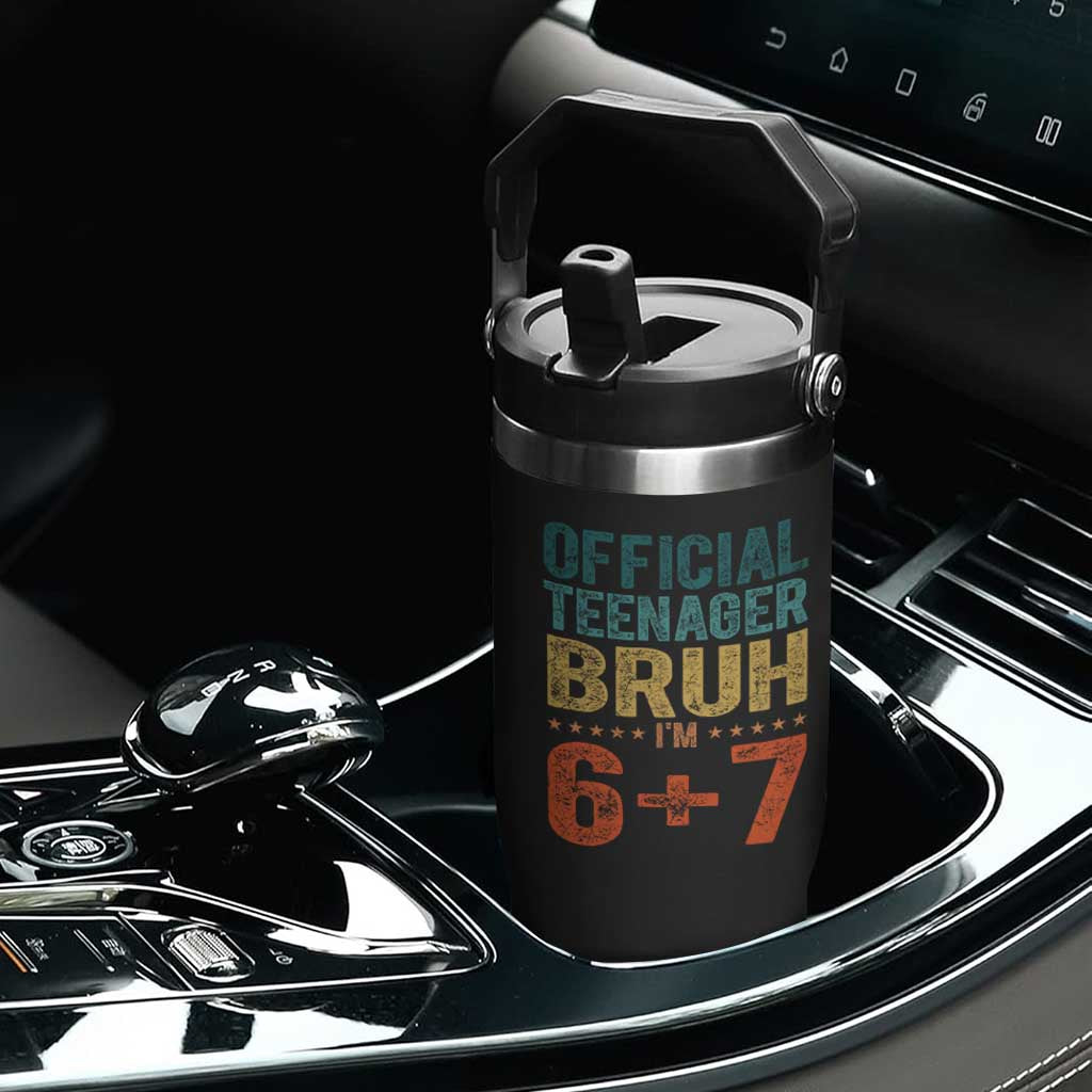 13th Birthday 67 Meme Flip Straw Tumbler Official Teenager Bruh I Am Six Seven Retro 13 Years Old TS11 Print Your Wear