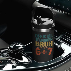 13th Birthday 67 Meme Flip Straw Tumbler Official Teenager Bruh I Am Six Seven Retro 13 Years Old TS11 Print Your Wear