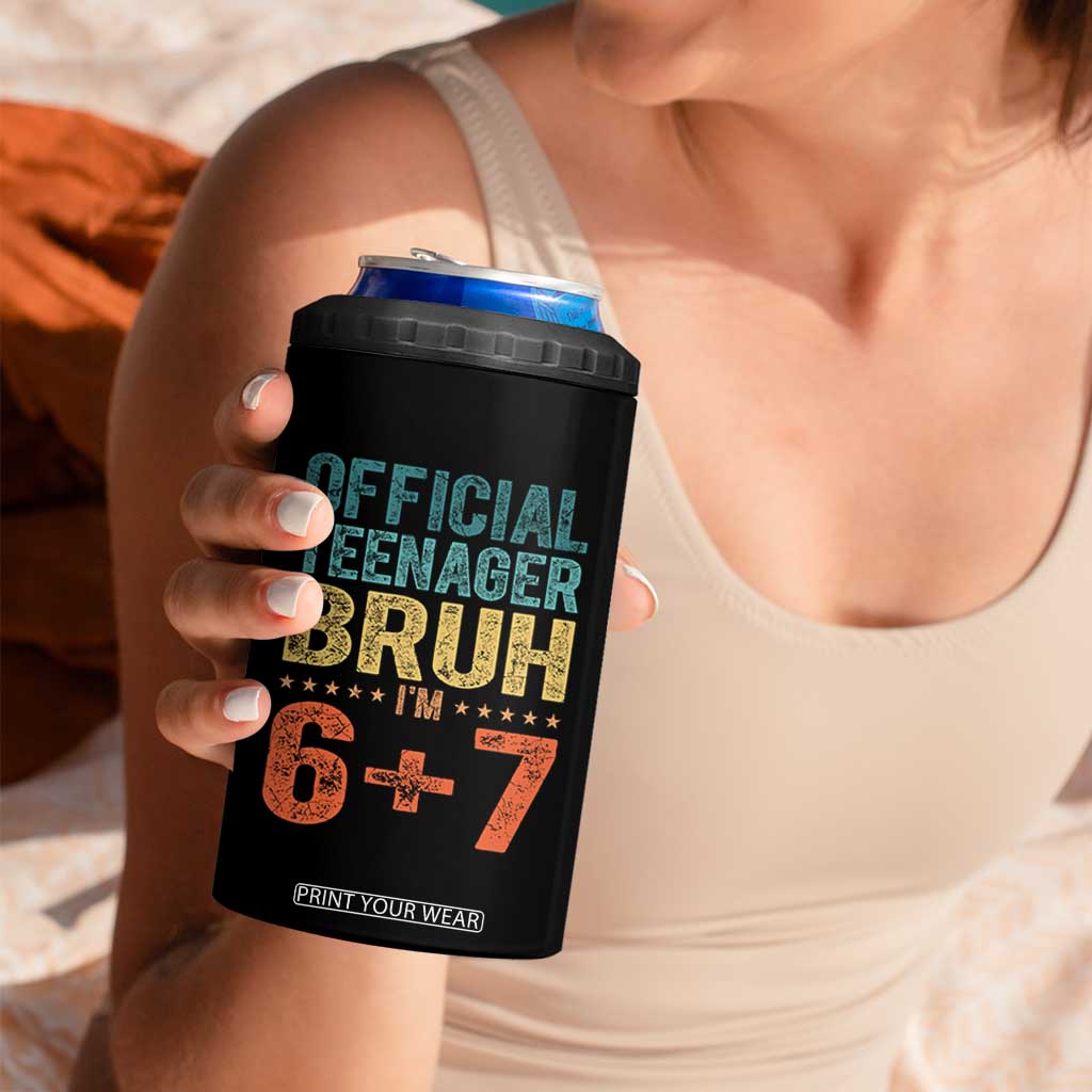 13th Birthday 67 Meme 4 in 1 Can Cooler Tumbler Official Teenager Bruh I Am Six Seven Retro 13 Years Old TS11 Print Your Wear