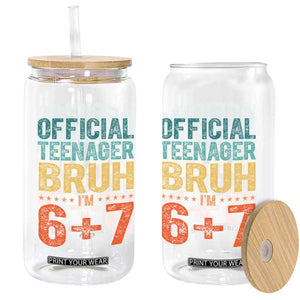 13th Birthday 67 Meme Glass Can Official Teenager Bruh I Am Six Seven Retro 13 Years Old TS11 Print Your Wear