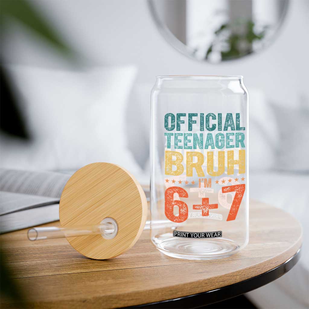 13th Birthday 67 Meme Glass Can Official Teenager Bruh I Am Six Seven Retro 13 Years Old TS11 Print Your Wear