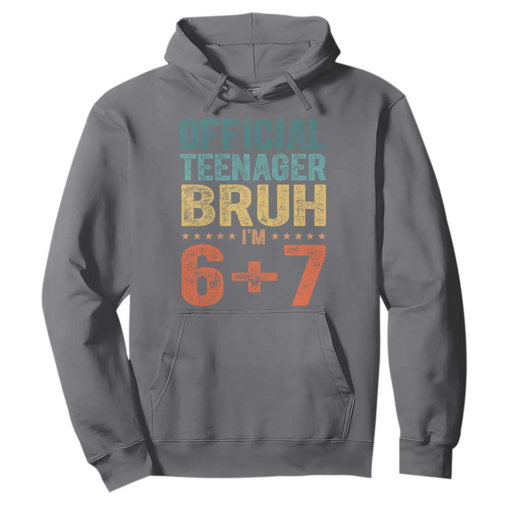 13th Birthday 67 Meme Hoodie Official Teenager Bruh I Am Six Seven Retro 13 Years Old TS11 Charcoal Print Your Wear