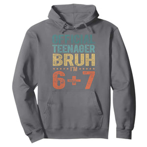 13th Birthday 67 Meme Hoodie Official Teenager Bruh I Am Six Seven Retro 13 Years Old TS11 Charcoal Print Your Wear