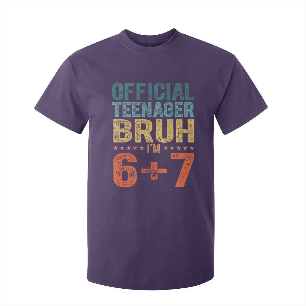 13th Birthday 67 Meme T Shirt For Kid Official Teenager Bruh I Am Six Seven Retro 13 Years Old TS11 Purple Print Your Wear
