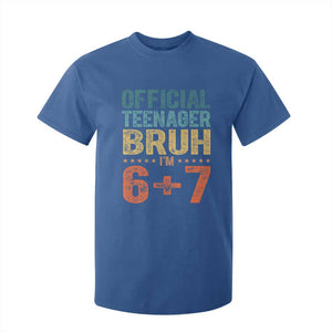 13th Birthday 67 Meme T Shirt For Kid Official Teenager Bruh I Am Six Seven Retro 13 Years Old TS11 Royal Blue Print Your Wear