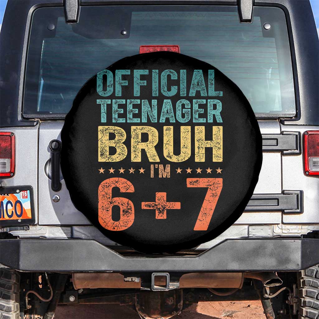 13th Birthday 67 Meme Spare Tire Cover Official Teenager Bruh I Am Six Seven Retro 13 Years Old TS11 No hole Black Print Your Wear