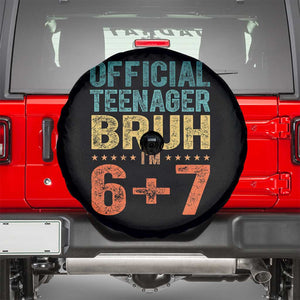 13th Birthday 67 Meme Spare Tire Cover Official Teenager Bruh I Am Six Seven Retro 13 Years Old TS11 Black Print Your Wear