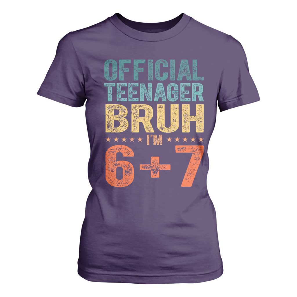 13th Birthday 67 Meme T Shirt For Women Official Teenager Bruh I Am Six Seven Retro 13 Years Old TS11 Purple Print Your Wear