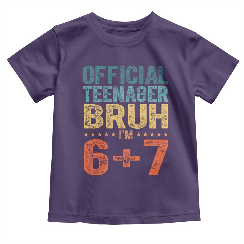 13th Birthday 67 Meme Toddler T Shirt Official Teenager Bruh I Am Six Seven Retro 13 Years Old TS11 Purple Print Your Wear