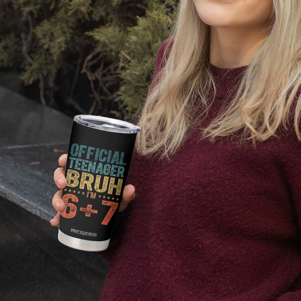 13th Birthday 67 Meme Tumbler Cup Official Teenager Bruh I Am Six Seven Retro 13 Years Old TS11 Print Your Wear