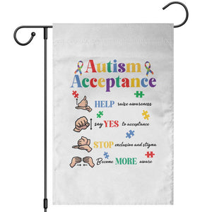 Autism Awareness Acceptance Hand Sign Language SPED Teacher Garden Flag TS11 White Print Your Wear