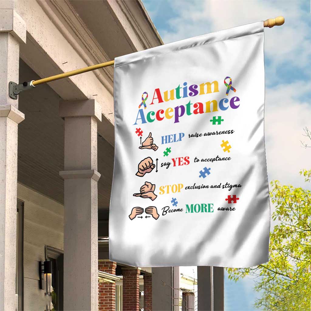 Autism Awareness Acceptance Hand Sign Language SPED Teacher Garden Flag TS11 Print Your Wear
