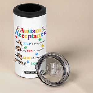 Autism Awareness Acceptance Hand Sign Language SPED Teacher 4 in 1 Can Cooler Tumbler TS11 Print Your Wear