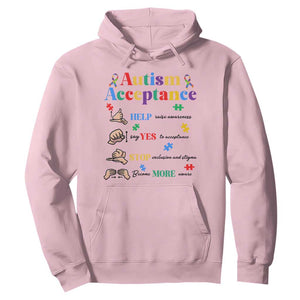 Autism Awareness Acceptance Hand Sign Language SPED Teacher Hoodie TS11 Light Pink Print Your Wear