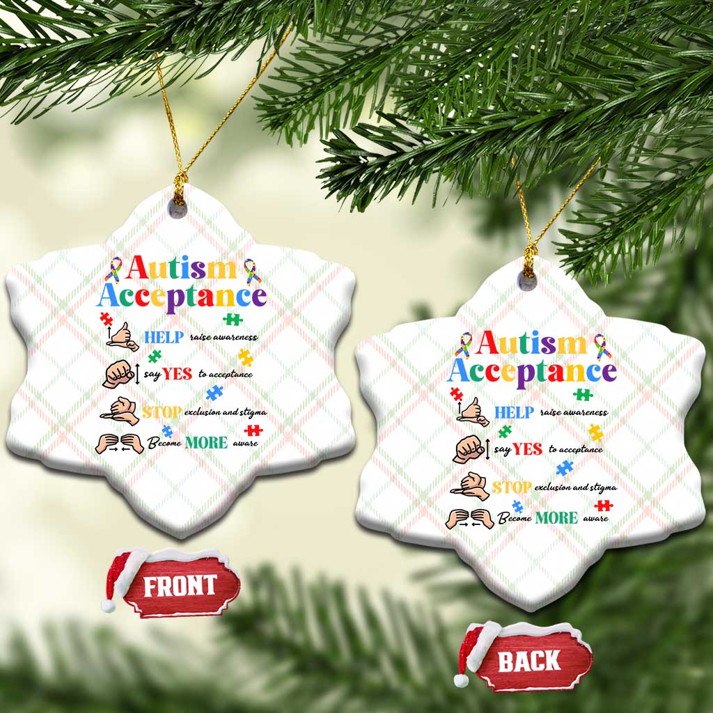 Autism Awareness Acceptance Hand Sign Language SPED Teacher Ceramic Ornament TS11 Print Your Wear
