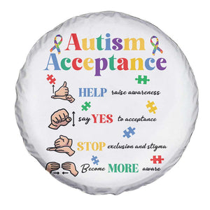 Autism Awareness Acceptance Hand Sign Language SPED Teacher Spare Tire Cover TS11 Print Your Wear