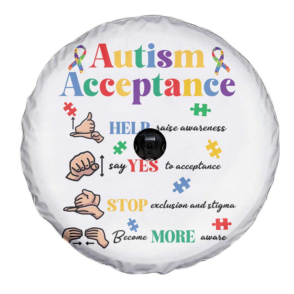 Autism Awareness Acceptance Hand Sign Language SPED Teacher Spare Tire Cover TS11 Print Your Wear