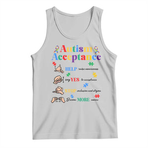 Autism Awareness Acceptance Hand Sign Language SPED Teacher Tank Top TS11 Ash Print Your Wear