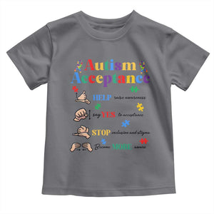 Autism Awareness Acceptance Hand Sign Language SPED Teacher Toddler T Shirt TS11 Charcoal Print Your Wear
