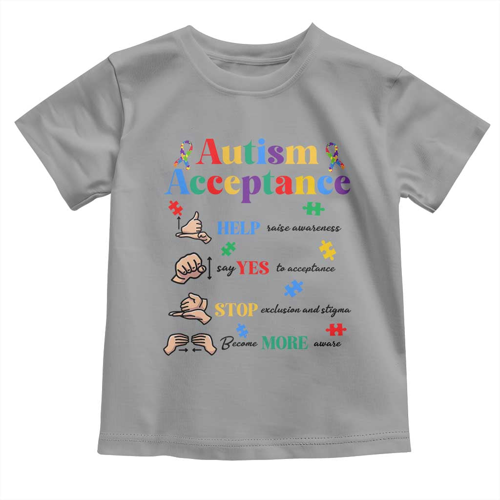 Autism Awareness Acceptance Hand Sign Language SPED Teacher Toddler T Shirt TS11 Sport Gray Print Your Wear