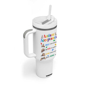 Autism Awareness Acceptance Hand Sign Language SPED Teacher Tumbler With Handle TS11 Print Your Wear