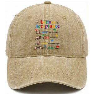 Autism Awareness Acceptance Hand Sign Language SPED Teacher Washed Cotton Baseball Cap TS11 Print Your Wear
