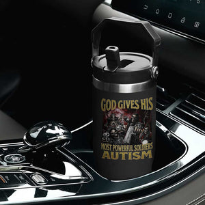 God Gives His Most Powerful Soldiers Autism Flip Straw Tumbler Funny Hard Skeleton Meme TS11 Print Your Wear