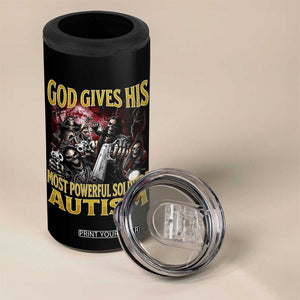 God Gives His Most Powerful Soldiers Autism 4 in 1 Can Cooler Tumbler Funny Hard Skeleton Meme TS11 Print Your Wear