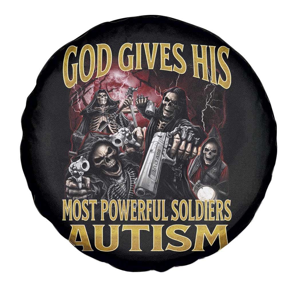 God Gives His Most Powerful Soldiers Autism Spare Tire Cover Funny Hard Skeleton Meme TS11 Print Your Wear