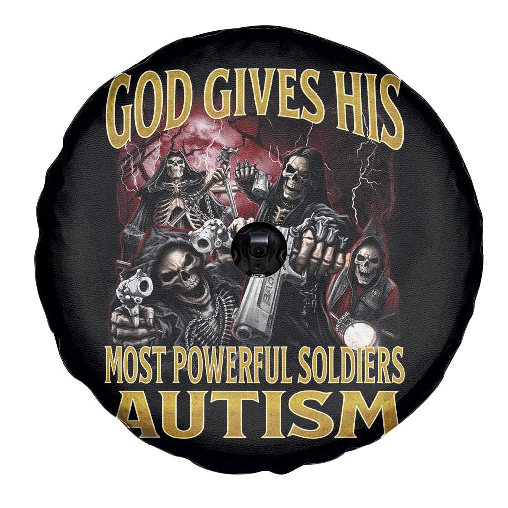 God Gives His Most Powerful Soldiers Autism Spare Tire Cover Funny Hard Skeleton Meme TS11 Print Your Wear
