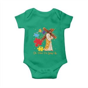 Autism Awareness Jesus Baby Onesie Oh How He Loves Us Christian Bible Verse TS11 Irish Green Print Your Wear