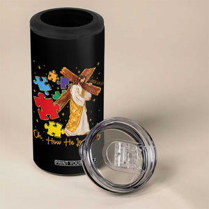 Autism Awareness Jesus 4 in 1 Can Cooler Tumbler Oh How He Loves Us Christian Bible Verse TS11 Print Your Wear