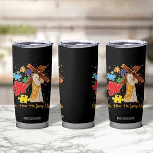 Autism Awareness Jesus Tumbler Cup Oh How He Loves Us Christian Bible Verse TS11 Print Your Wear