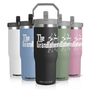 The Grandfather Flip Straw Tumbler Funny Grandpa Italian Mafia Style Father's Day