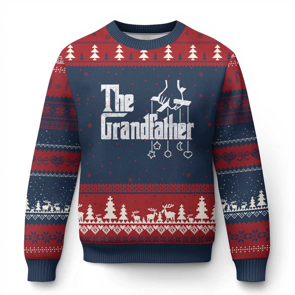 The Grandfather Ugly Christmas Sweater Funny Grandpa Italian Mafia Style Father's Day