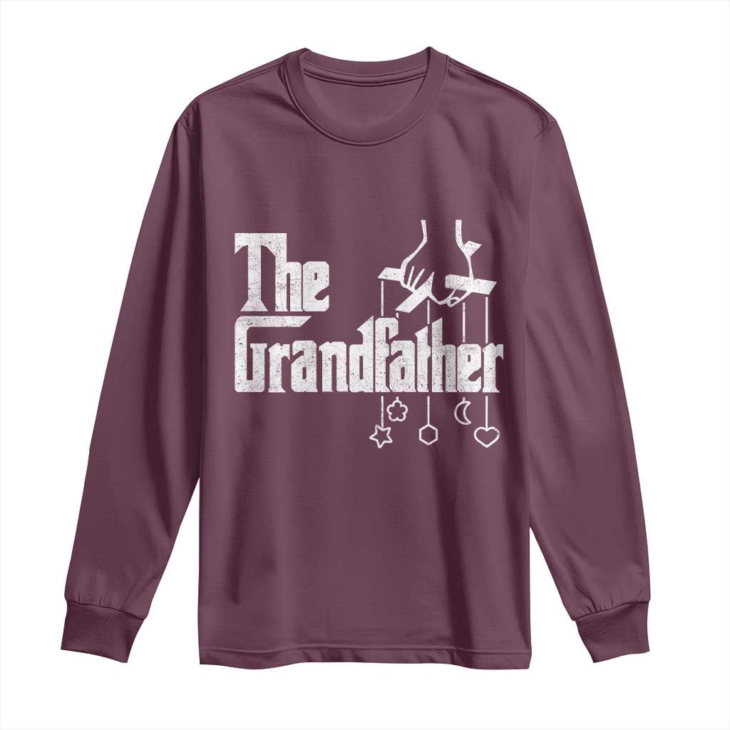 The Grandfather Long Sleeve Shirt Funny Grandpa Italian Mafia Style Father's Day