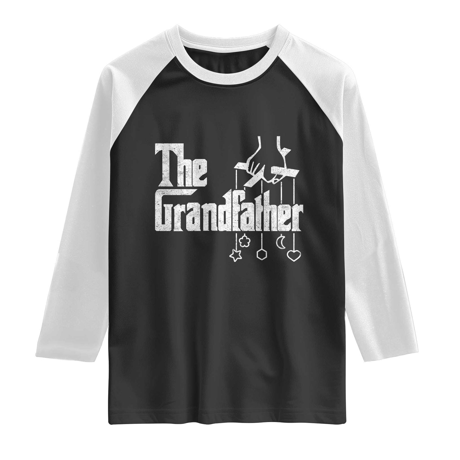 The Grandfather Raglan Shirt Funny Grandpa Italian Mafia Style Father's Day TS11 Black White Print Your Wear