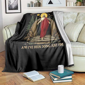Jesus Coming Out Of My Cave And I Have Been Doing Just Fine Throw Blanket Funny Christian Easter TS11 Print Your Wear