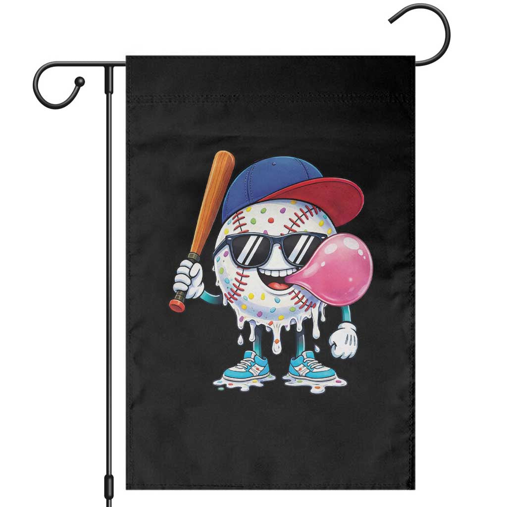Baseball Bubble Gum Sports Game Day Garden Flag TS11 Black Print Your Wear