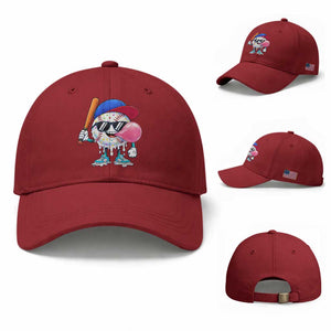 Baseball Bubble Gum Sports Game Day Baseball Cap TS11 Baseball Cap Universal Fit Cherry Red Print Your Wear